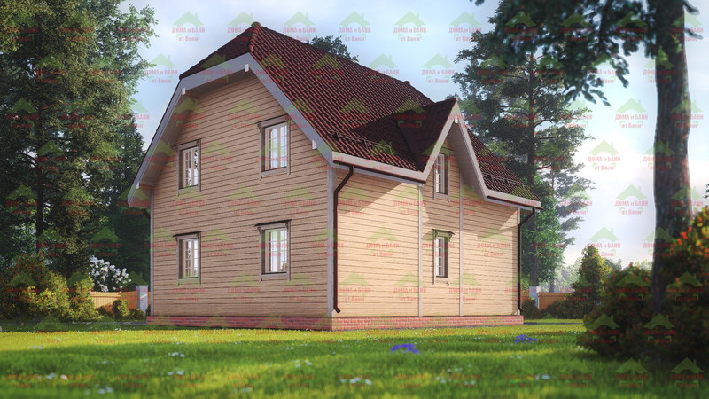 Каркасный дом 8*9 м. "Новгород". Каркасный дом. Ракурс 3.